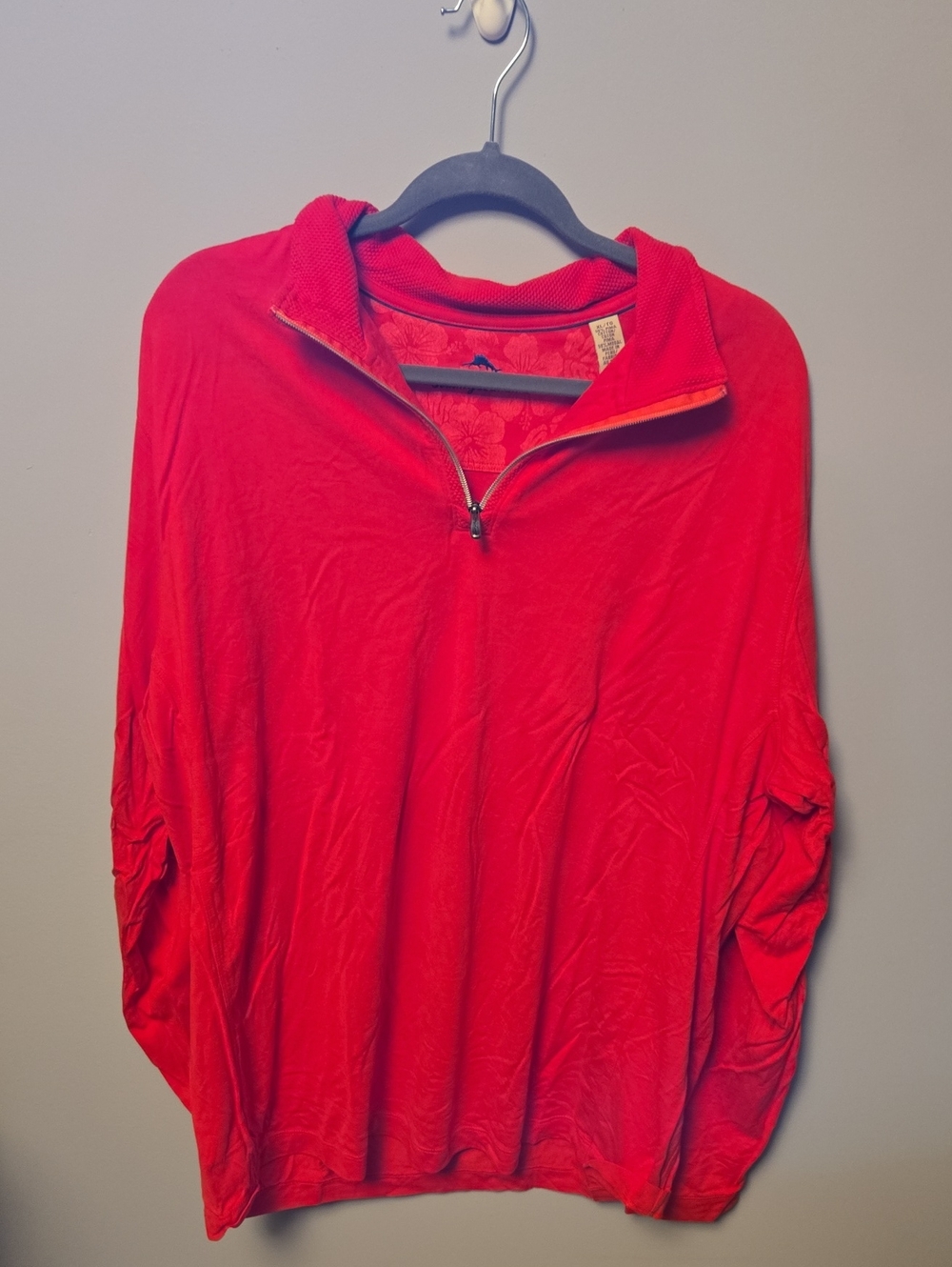 Tommy Bahana Men's Red Half-Zip Sweater